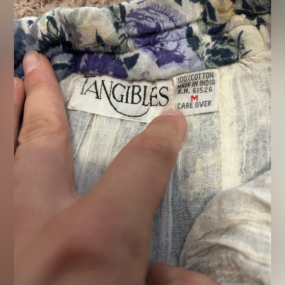 Vintage 90's TANGIBLES Floral Print Long Boho Whimsical Maxi Skirt Medium - Picture 5 of 9